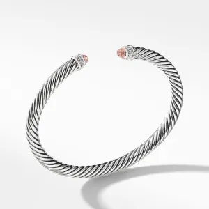 David Yurman Cable Classic Collection Bracelet with Morganite and Diamonds, 5mm