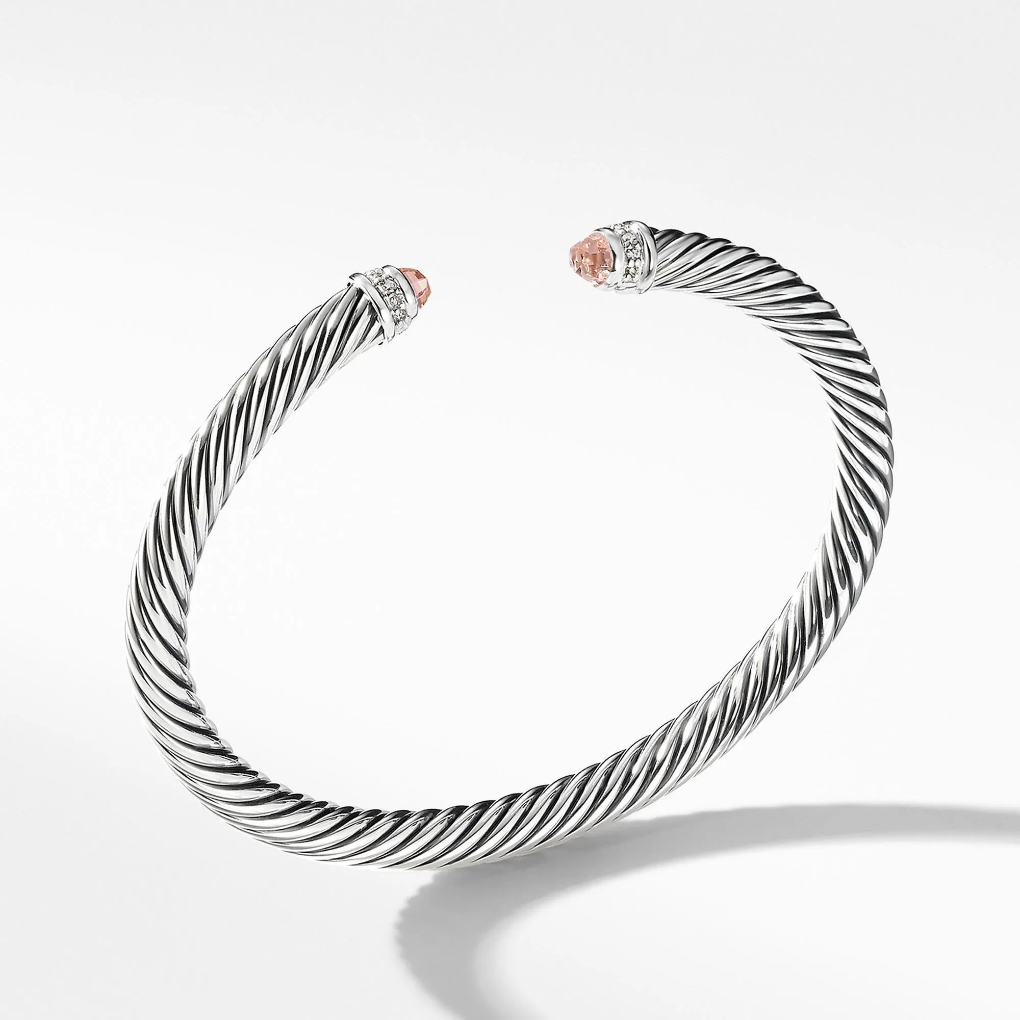 David Yurman Cable Classic Collection Bracelet with Morganite and Diamonds, 5mm