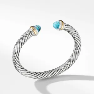 David Yurman Cable Classic Collection(R) Bracelet with Turquoise and 14k Yellow Gold - Medium
