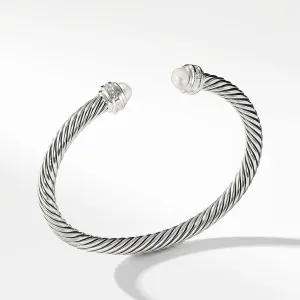 David Yurman Cable Classics Collection Bracelet with Pearls and Diamonds - Extra Small