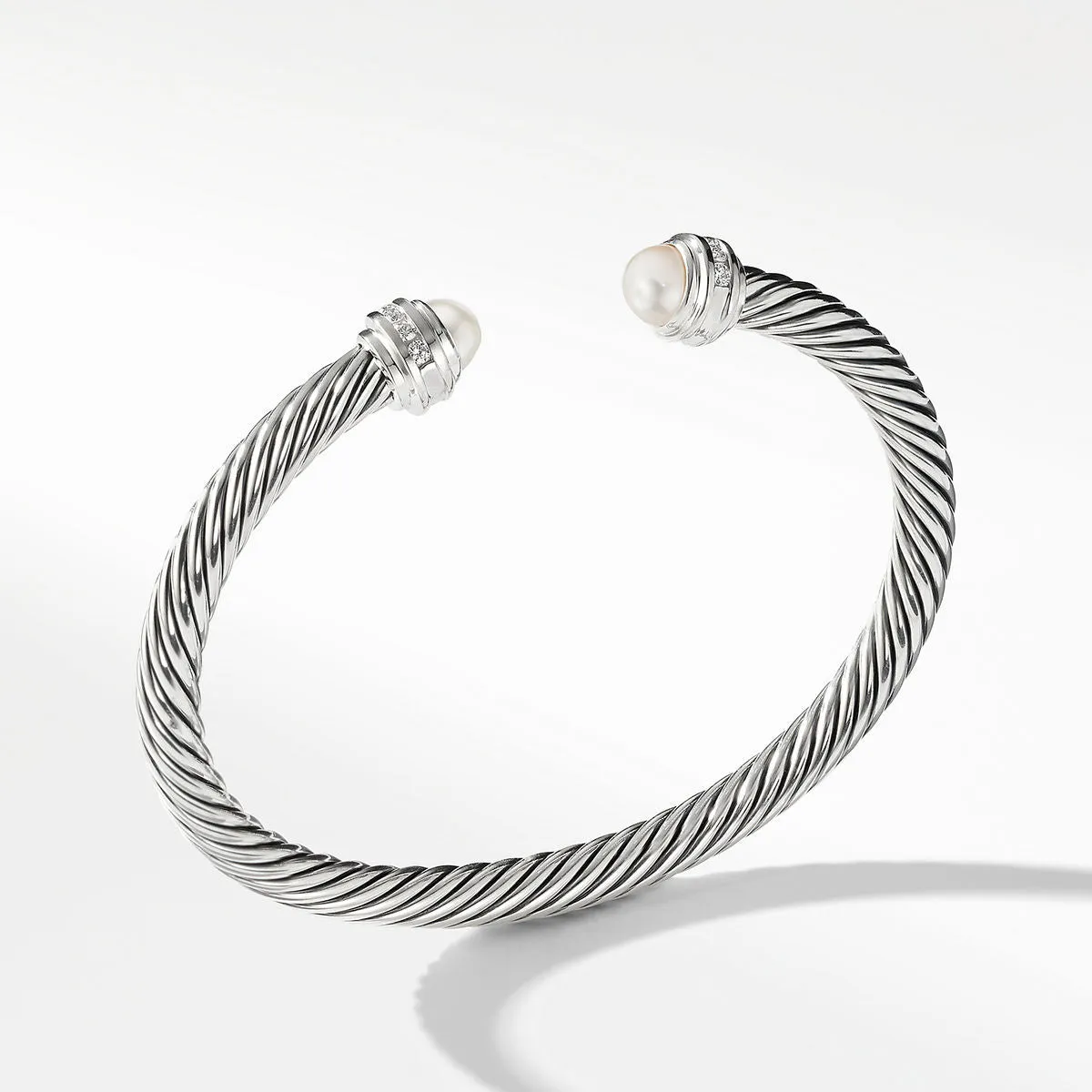 David Yurman Cable Classics Collection Bracelet with Pearls and Diamonds - Extra Small