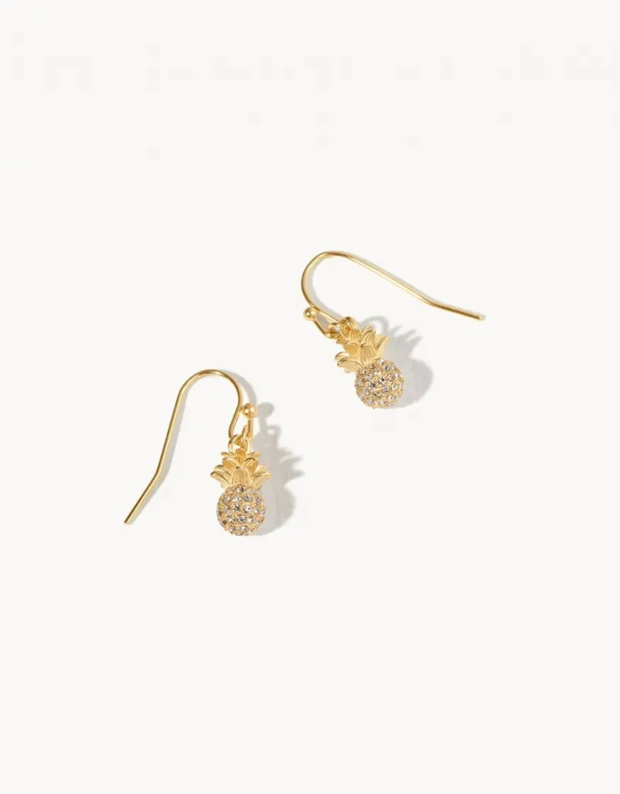 Delicate Pineapple Drop Earrings