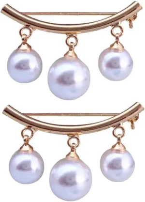 Didiseaon Brooch Pin 2pcs Pearl Brooches for Women Fashion Alloy Brooches Pin Lady Pin Brooches for Party Wear