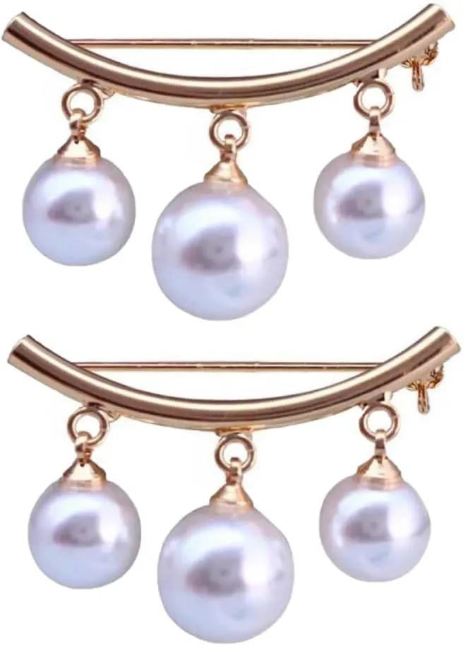 Didiseaon Brooch Pin 2pcs Pearl Brooches for Women Fashion Alloy Brooches Pin Lady Pin Brooches for Party Wear