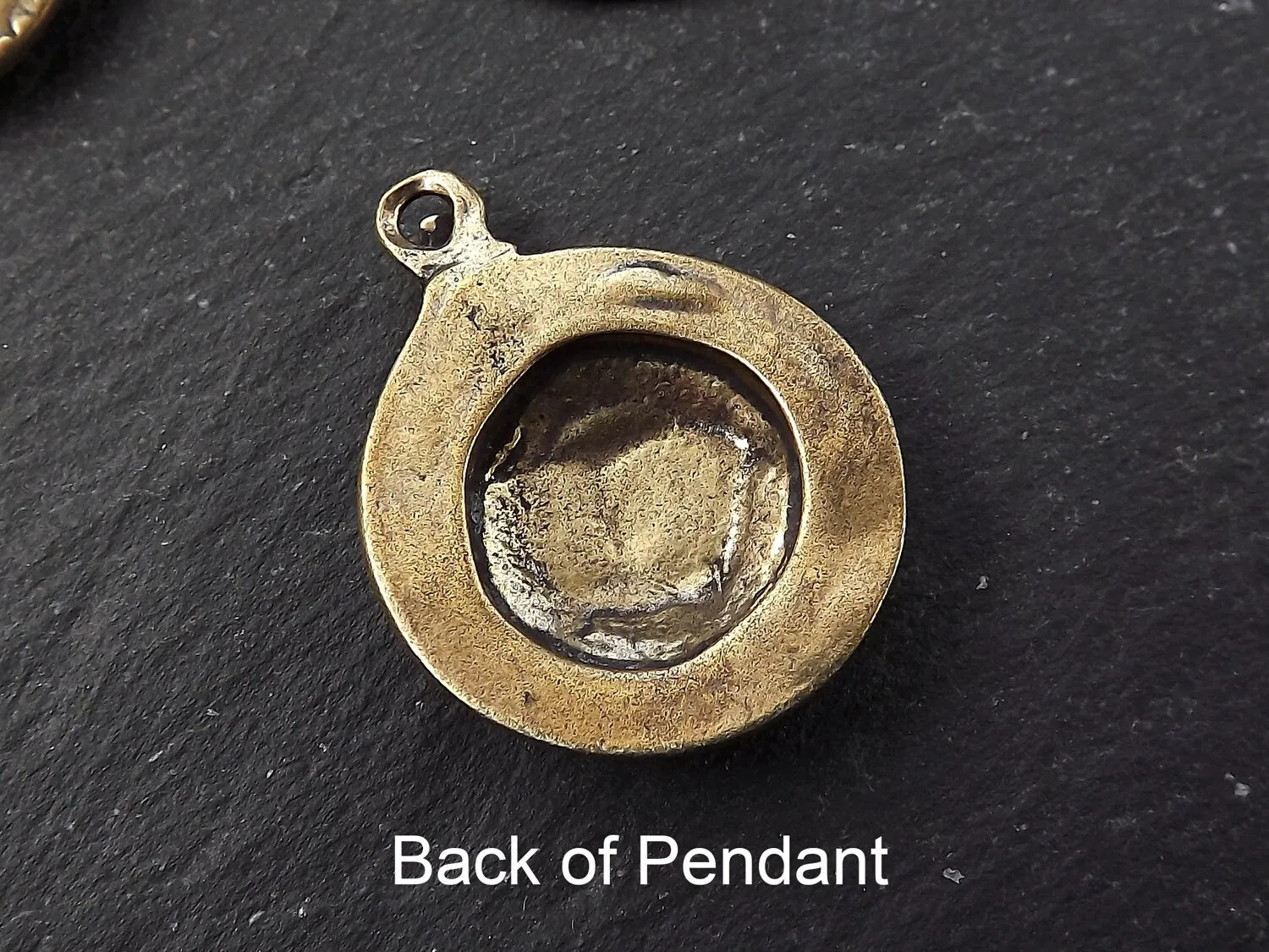 Dome Pendant, Unusual Pendant, Artisan Pendant, Tribal Pendant, Curl, Ethnic, Rustic Pendant, Bohemian, Boho, Antique Bronze, 2pcs