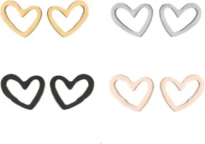 Dreuyet Mini Heart Stud Earrings Stainless Steel Tiny Small Cartilage Tragus Stud Earrings Dainty Love Heart Earrings for Women