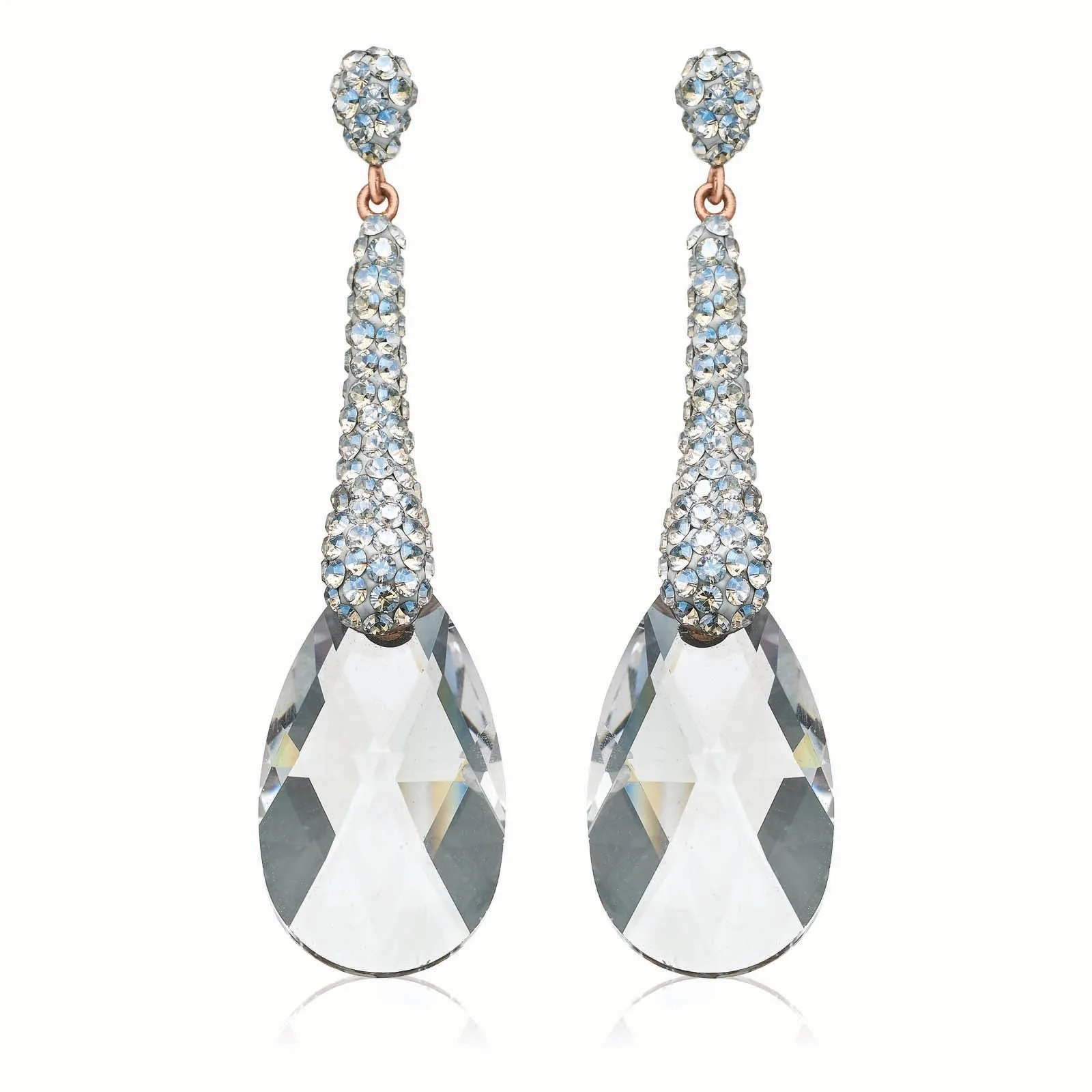 Eclipse Sterling Silver & Rose Gold Plated Drop Earrings