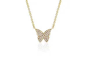 Ef Collection baby Diamond Butterfly Necklace