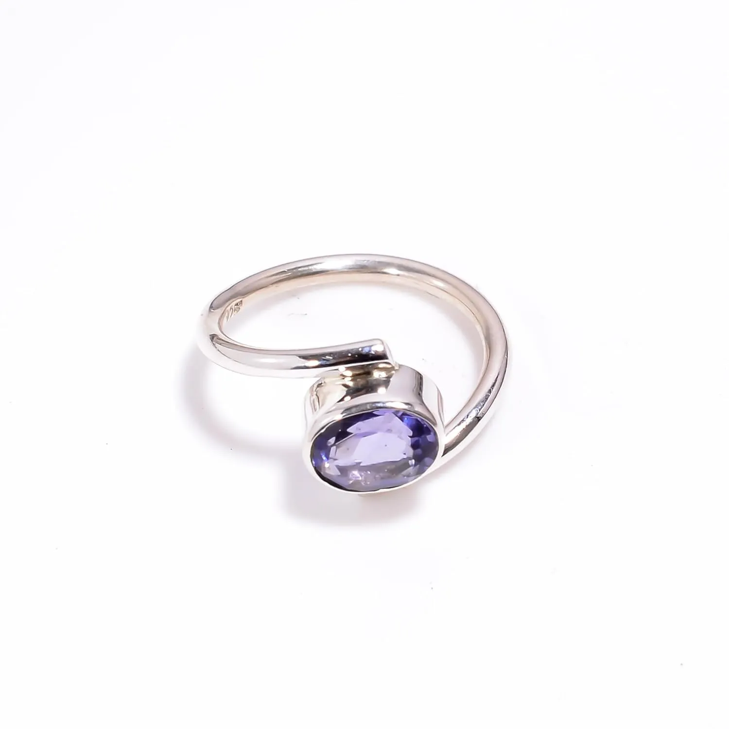 Elegance 8X6 mm Handmade Rings Bezel Set Gemstone 925 Sterling Silver Statement Ring For Women Christmas Promise Ring Size Gift For Women, Girl, Anniversary Gift, Christmas. (tanzanite, 6)