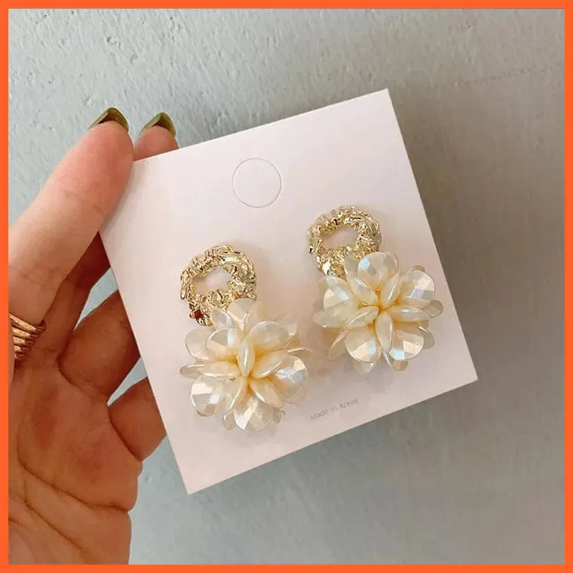 Elegant And Exquisite Acrylic Petal Pendant Earrings For Women