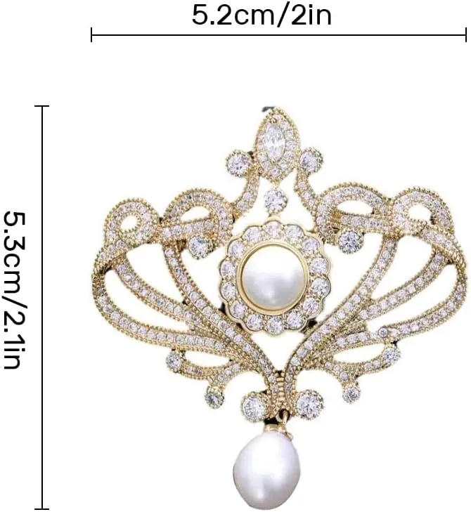 Elegant Brooch Pin for Women, Hat Bag Suit Dress Accessories Brooches Lapel Pins Crystal Pearl Boutonniere Rhinestone Scarf Shawl Costume Floral Brooches and Pins