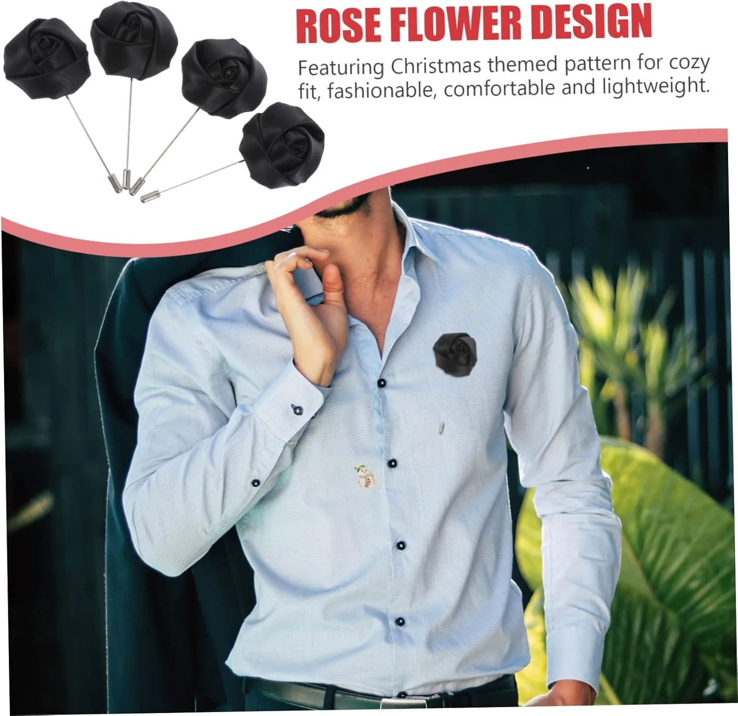 Elegant Rose Men Suit Boutonnieres Men Accessories Jewelry for Wedding Party