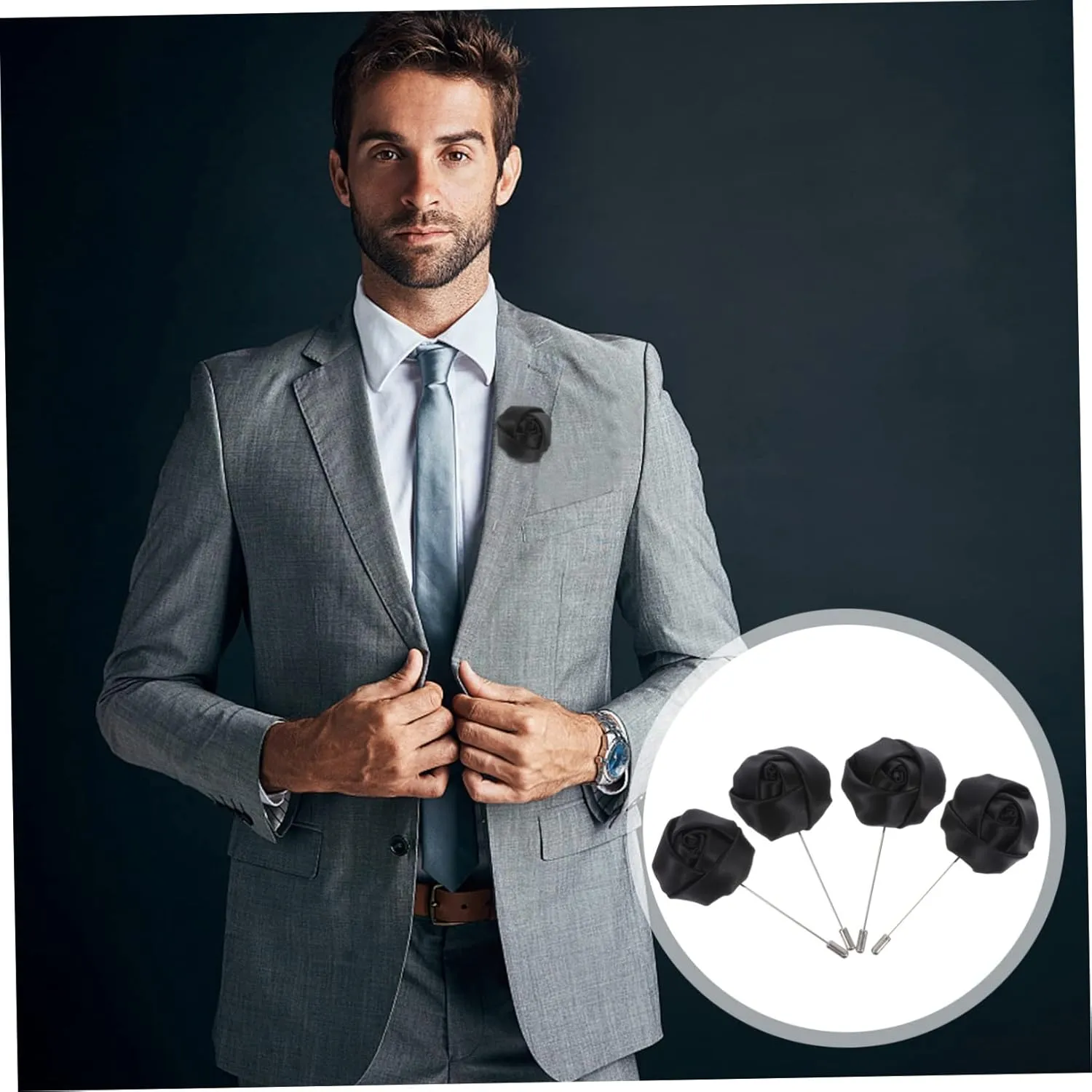 Elegant Rose Men Suit Boutonnieres Men Accessories Jewelry for Wedding Party
