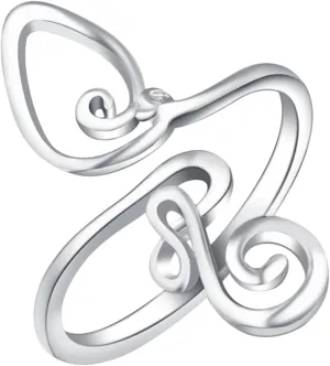 Elegant Women's Foot Jewelry Silver Tone Toe Ring Adjustable Size Beach Foot Ring Modern Style