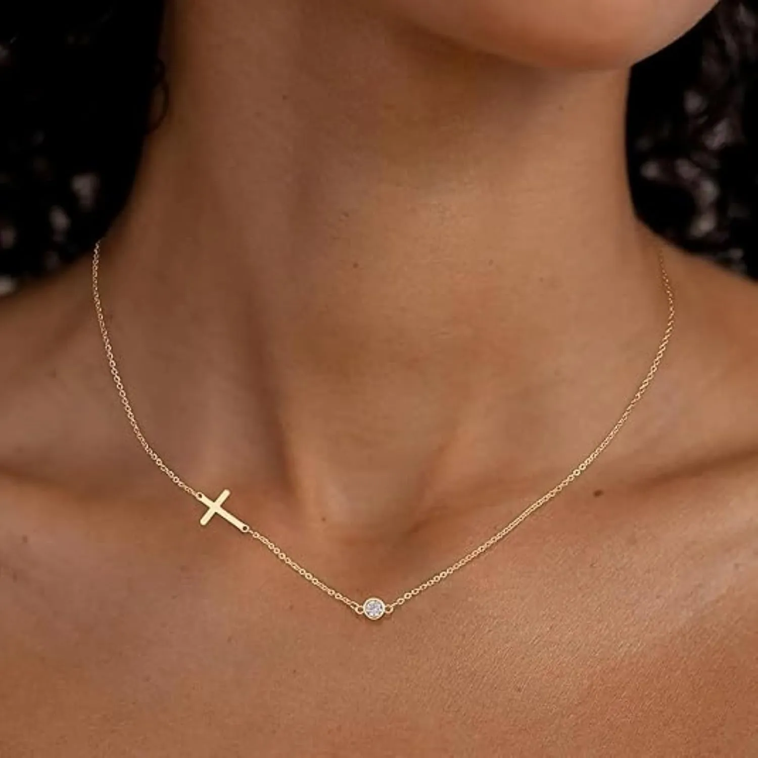 Exceptional Standard Cross Necklace for Women, Dainty Gold Small Cross Necklace, Flawless Offering of Gold Cross Pendant, Non-Tarnish Present for Faith