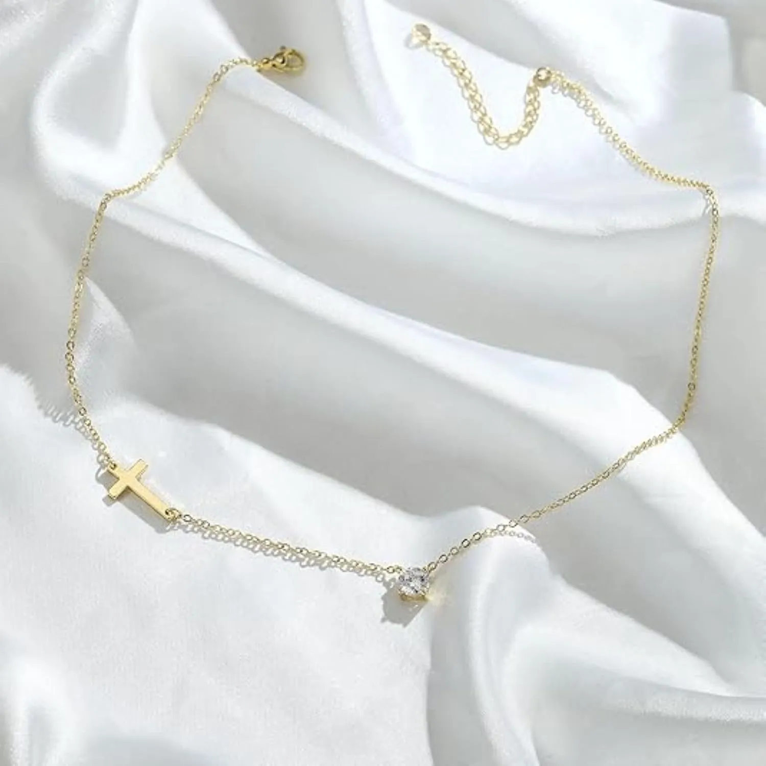 Exceptional Standard Cross Necklace for Women, Dainty Gold Small Cross Necklace, Flawless Offering of Gold Cross Pendant, Non-Tarnish Present for Faith