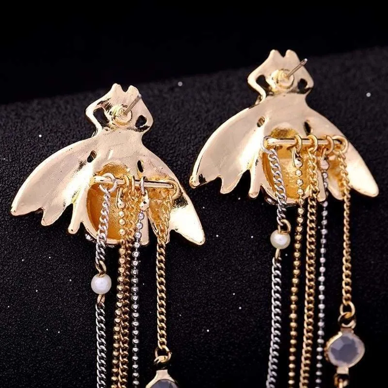 Exquisite Crystal Bee Earrings
