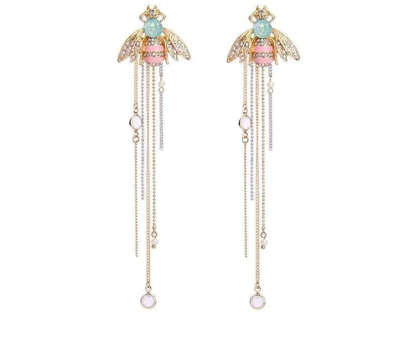 Exquisite Crystal Bee Earrings