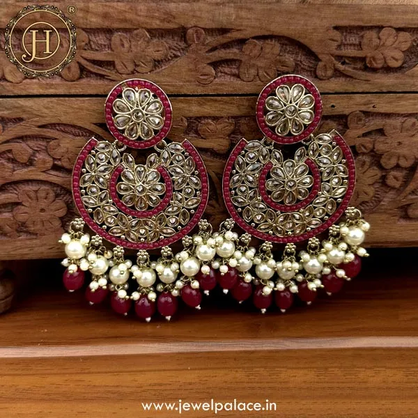 Exquisite Kundan Stud Earrings JH5100