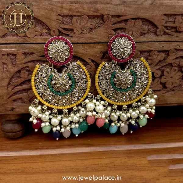 Exquisite Kundan Stud Earrings JH5100