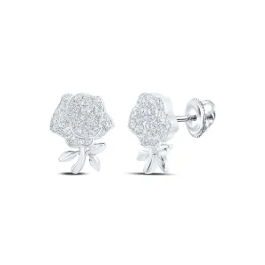 Exquisite Rose Blossom Diamond Earrings