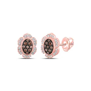 Exquisite Rose Gold Brown Diamond Oval Earrings: A Captivating Jewelry Masterpiece