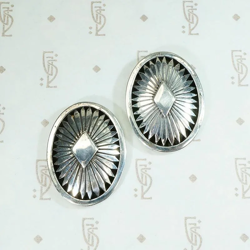 Exquisite Silver Shadowbox Earrings by R. Gee