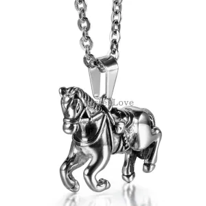 Fashion 2.7*3.3cm Horse Pendant Necklace