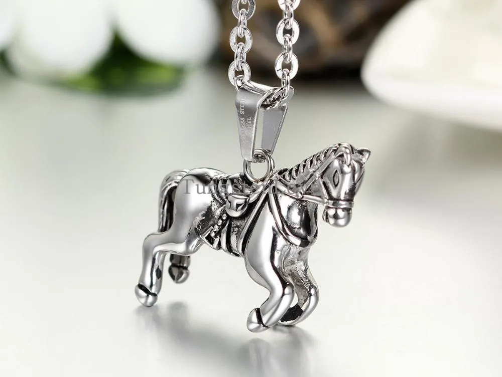 Fashion 2.7*3.3cm Horse Pendant Necklace