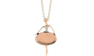Fashion Chic Girls Ballet Crystal Pendant Necklace