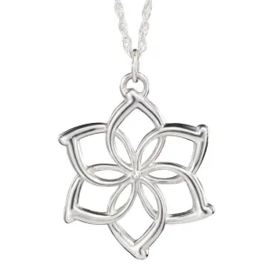 Fashion Flower Silver Color Pendant Necklace For Women