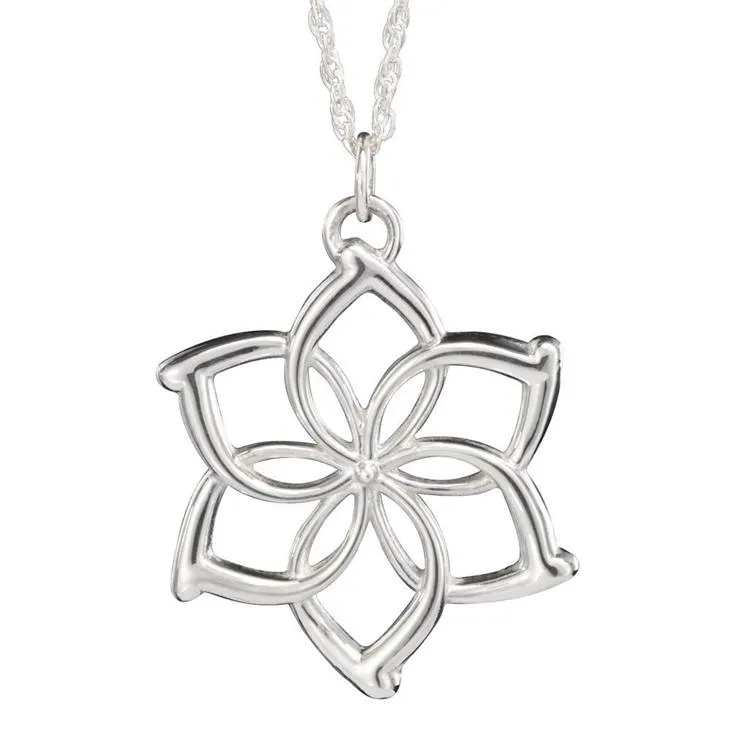 Fashion Flower Silver Color Pendant Necklace For Women