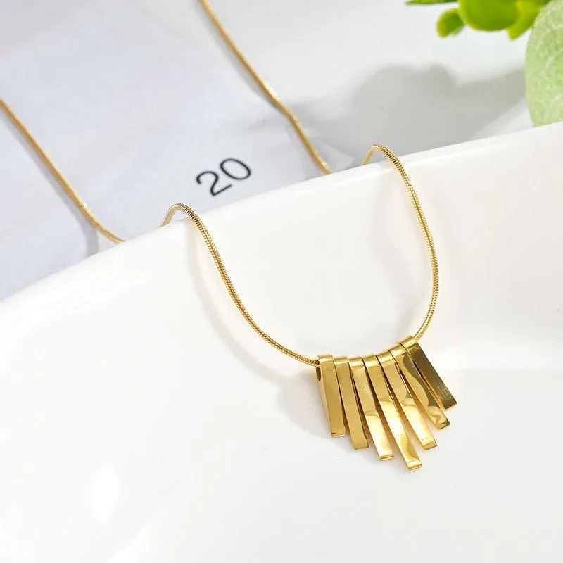 Fashion  Geometry Shape Minimalism Charms Chain Collier Necklaces  Pendants For Women