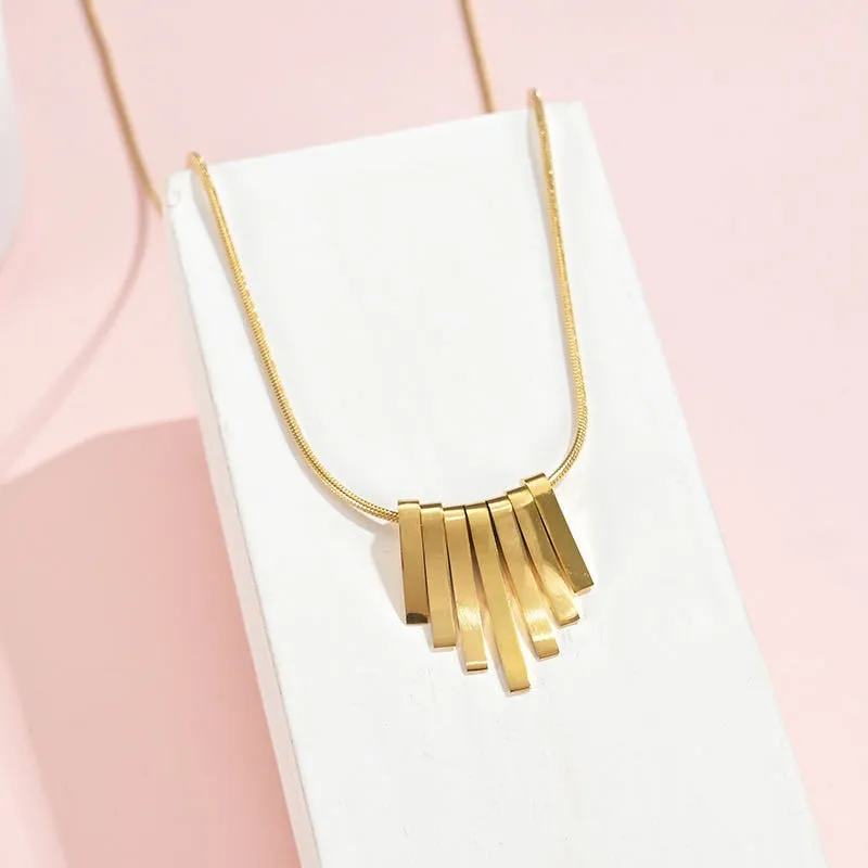 Fashion  Geometry Shape Minimalism Charms Chain Collier Necklaces  Pendants For Women