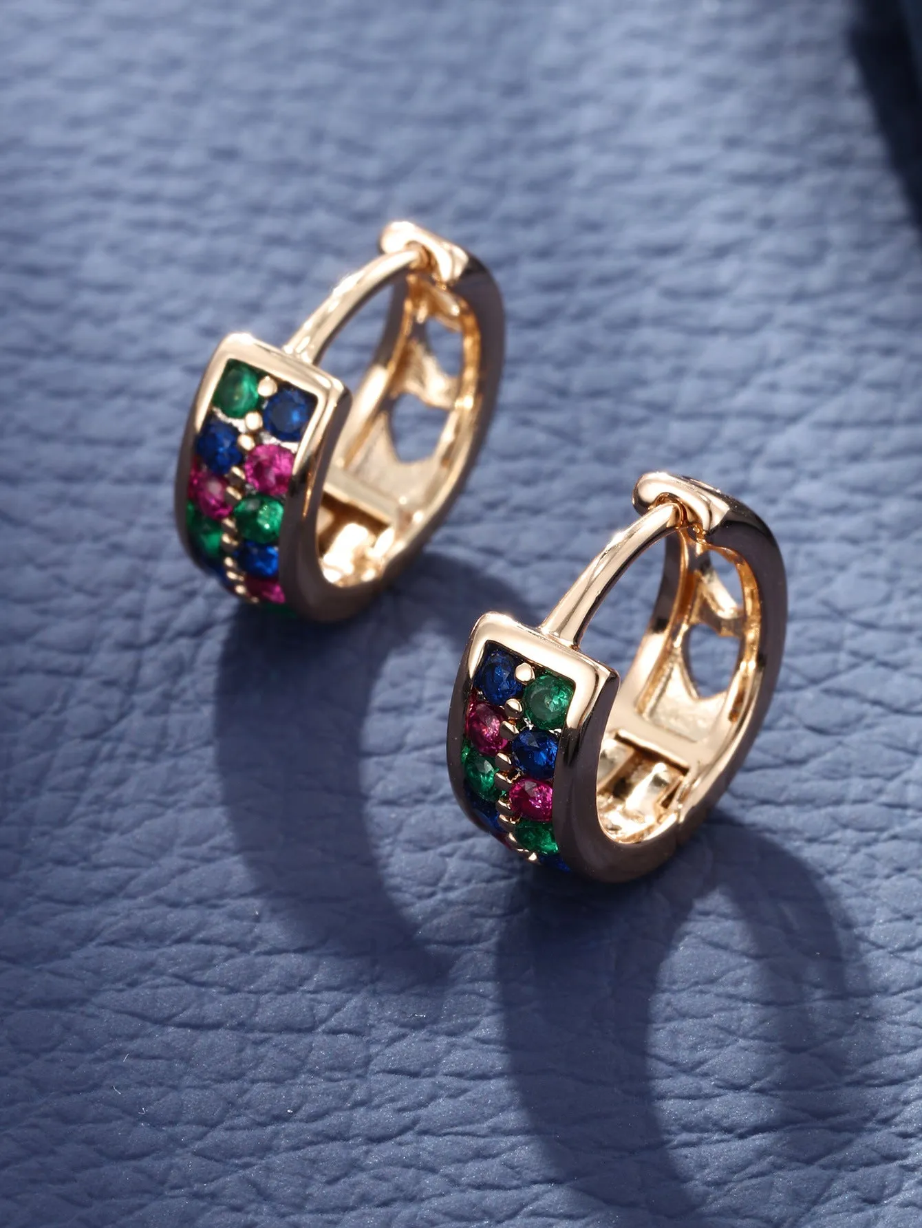 Fashionable Colorful Diamond Earrings