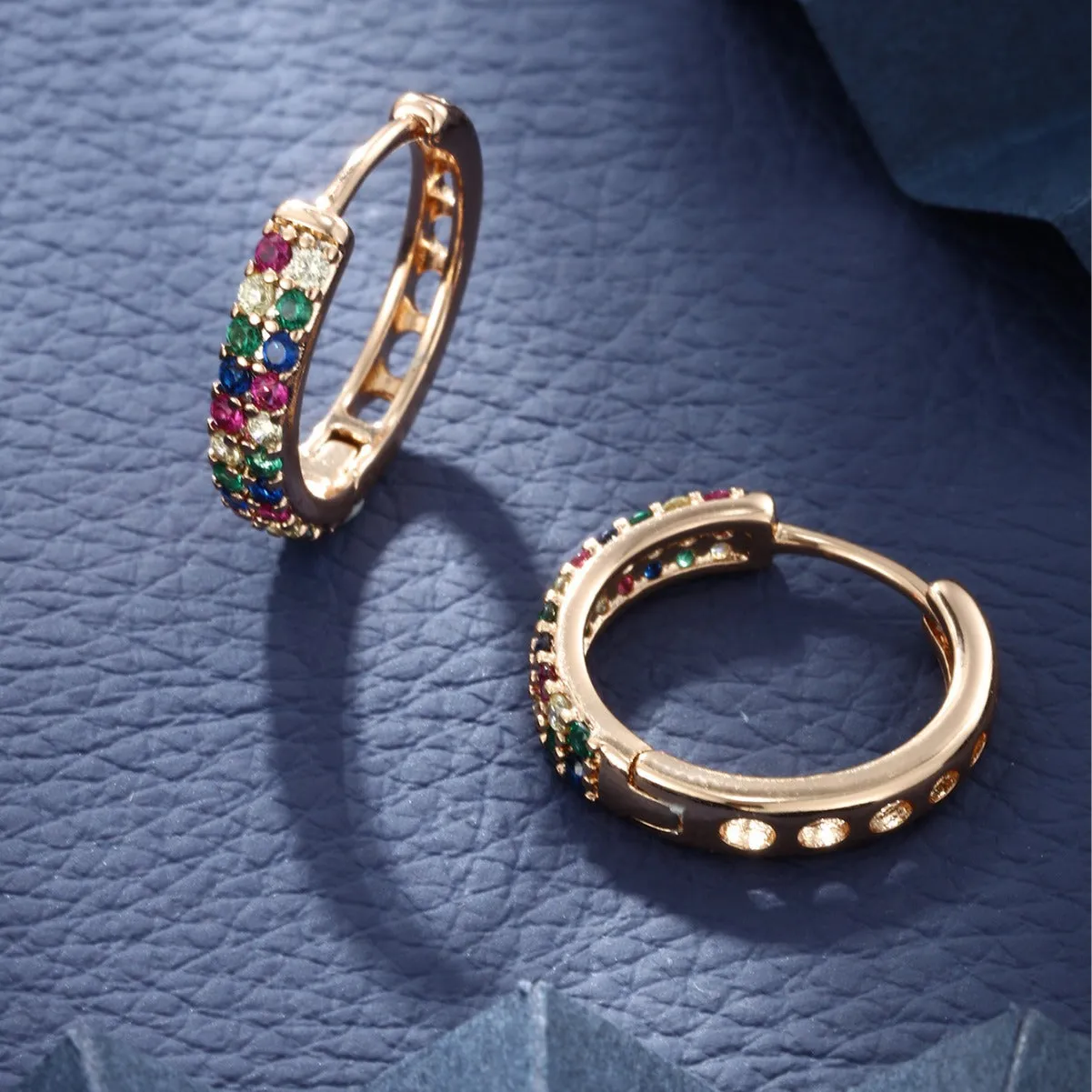 Fashionable Colorful Diamond Earrings