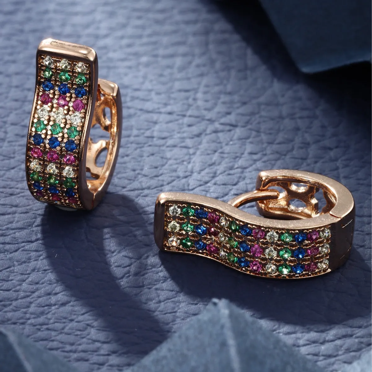 Fashionable Colorful Diamond Earrings