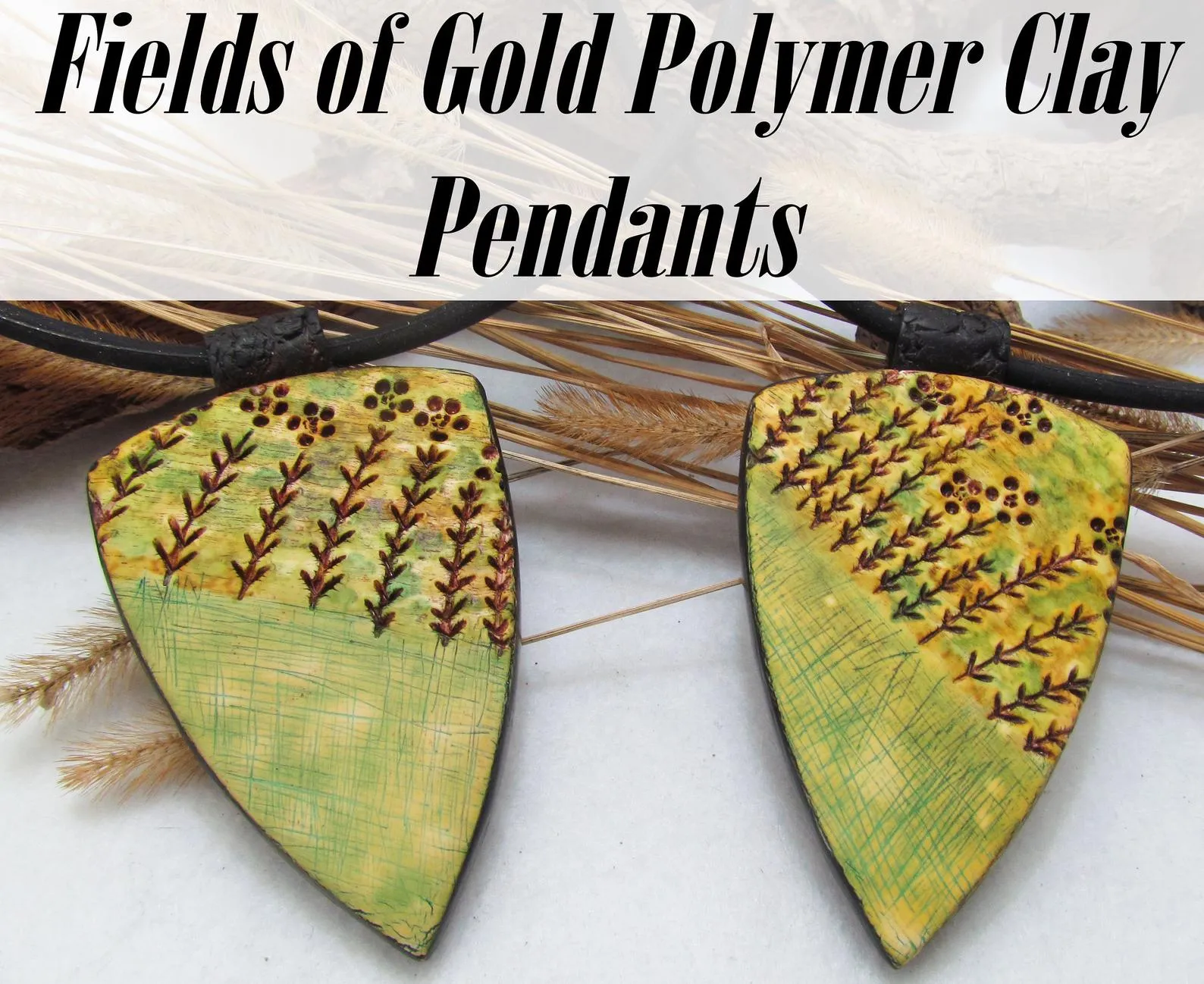 Fields of Gold Polymer Clay Pendant Video Tutorial