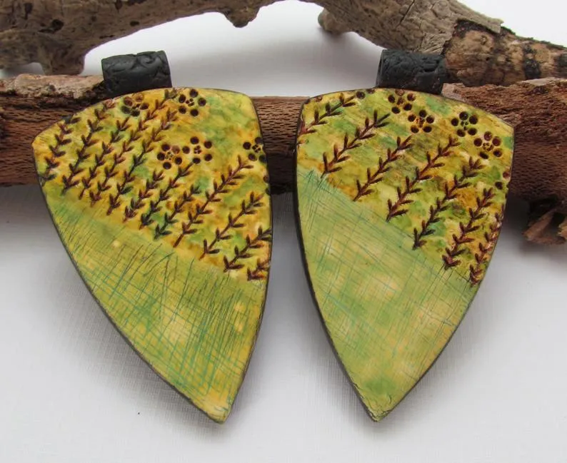 Fields of Gold Polymer Clay Pendant Video Tutorial