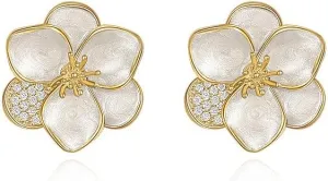 Flower Stud Earrings for Women Vintage Colourful Enamel Floral Stud earrings Summer Flower Statement Earring Jewelry for Prom Wedding