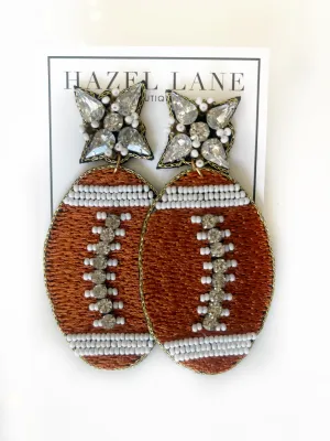 Football Star Earrings- Light Brown