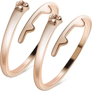 FRCOLOR 2Pcs Adjustable Cat Paw Ring Aesthetic Fashion Jewelry Unique Open Ring for Animal Lovers for Birthdays Holidays Skin Friendly Comfortable Design