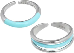FRCOLOR 2Pcs Aesthetic Adjustable Rings for Women Unique Line Design Fashion Jewelry Birthdays Anniversaries Special Occasions