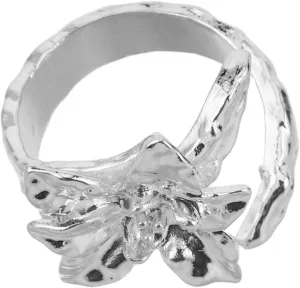 FRCOLOR Day Daffodil Ring Silver Open Flower Ring for Women Minimalist Statement Jewelry Unique Floral Design for Daily Wear