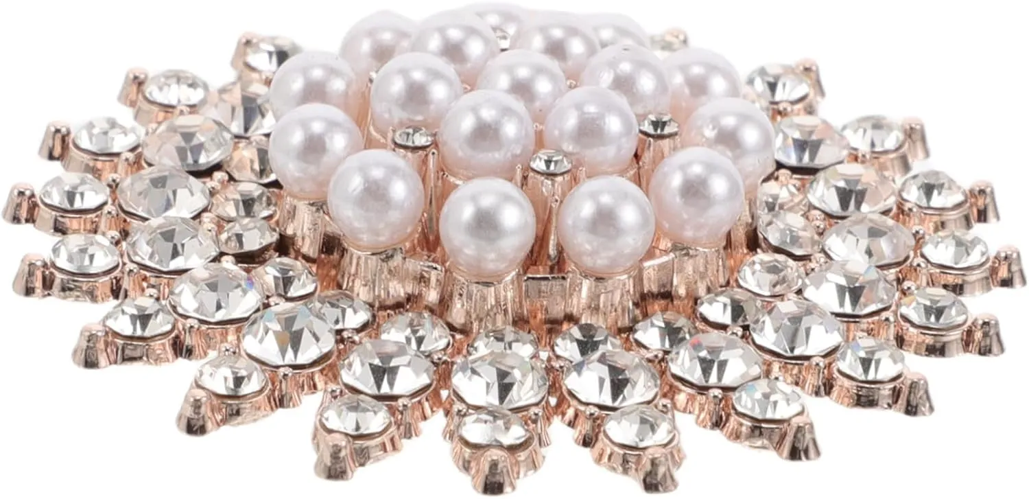 FRCOLOR Pearl Brooch Rhinestone Brooch Pin Brooch Badge Scarf Pins and Clips Scarf Ring Scarf Buckle for Women