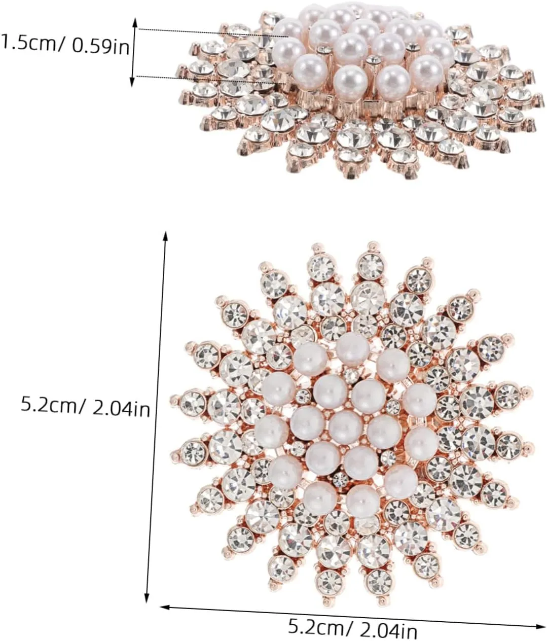 FRCOLOR Pearl Brooch Rhinestone Brooch Pin Brooch Badge Scarf Pins and Clips Scarf Ring Scarf Buckle for Women