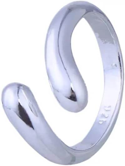 FRCOLOR Silver Adjustable Water Drop Ring for Women Elegant Open Design for Daily Wear Special Occasions as