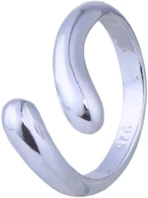 FRCOLOR Silver Adjustable Water Drop Ring for Women Elegant Open Design for Daily Wear Special Occasions as