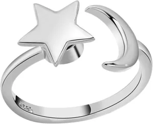 FRCOLOR Star Moon Ring Adjustable Opening Ring for Women Elegant Rotating Design present for Birthdays Anniversaries and Holidays Comfortable and Stylish Jewelry for Any Occasion