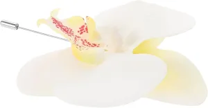 GALPADA Orchid Flower Brooch Pin for Men Elegant Satin Floral Lapel Pin Boutonniere for Weddings Proms Formal Events Leaf Design Refined Style for Suit Decoration